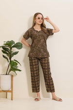 Summer Arrivals Cotton Night Suits Top & Bottom Set | Half Sleeve | Fancy Neck with Side Pocket | Soft Cotton Nightdress for Trendy Women and Teenage Girl's (TPS-H)
