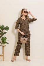 MANGAI Premium Cotton Printed Night Suits | Stylish Print's All Over | Top & Bottom Set | 3/4 Sleeve | Trendy Night Suits for Stylish Women's (TPS-3/4)