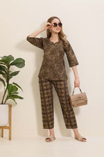 MANGAI Premium Cotton Printed Night Suits | Stylish Print's All Over | Top & Bottom Set | 3/4 Sleeve | Trendy Night Suits for Stylish Women's (TPS-3/4)