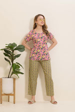 Summer Arrivals Cotton Night Suits Top & Bottom Set | Half Sleeve | Fancy Neck with Side Pocket | Soft Cotton Nightdress for Trendy Women and Teenage Girl's (TPS-H)