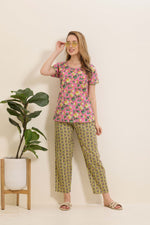 Summer Arrivals Cotton Night Suits Top & Bottom Set | Half Sleeve | Fancy Neck with Side Pocket | Soft Cotton Nightdress for Trendy Women and Teenage Girl's (TPS-H)