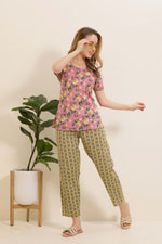Summer Arrivals Cotton Night Suits Top & Bottom Set | Half Sleeve | Fancy Neck with Side Pocket | Soft Cotton Nightdress for Trendy Women and Teenage Girl's (TPS-H)