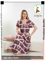 New Arrivals MANGAI Alpine Embroidery Model Nighties | Full Length | Stylish Printed Model Nighties | Side Pocket | Half Sleeve | Perfect Nightwear Collection's for Trendy Women's (LDM)