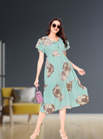 Rayon MAXI FROCK Model Nighties | Fancy Petal Sleeve | Fancy Neck & Side Pocket | Pleated Frock MAXI Style | Trendy Collection's for Stylish Women & Teenage Girl (FSF)
