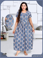 Alpine KURTI Style Nighties| Beautiful Stylish KURTI Model | Half Sleeve | Without Zipper | Stylish Thread Tied Front Closed Type | Fresh Collection's for Stylish Women's MKA (H/S)