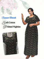 MANGAI Daily Wear Casual Comfort Fit Cotton Printed Nighties | Zipless Closed Model |Summer Arrival's for Trendy Women's (VNM)