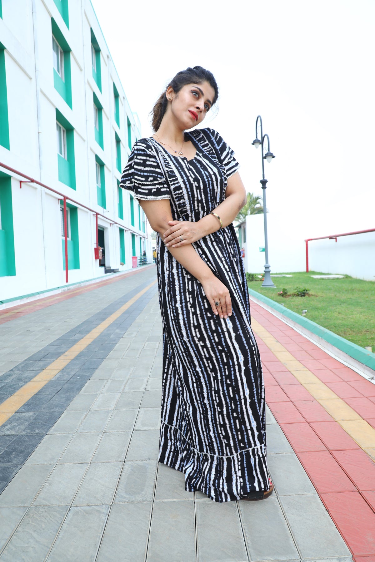 New Launched MANGAI Rayon Maternity Wear Frock Nighties | Vertical Feeding Zipper | Fancy Double Layered Butterfly Sleeve's | Post & Pre Pregnancy's and Casual Wear | Side Pocket | Comfort Casual Nightwear | Versatile Rayon Frock Night Gown's (RMW)