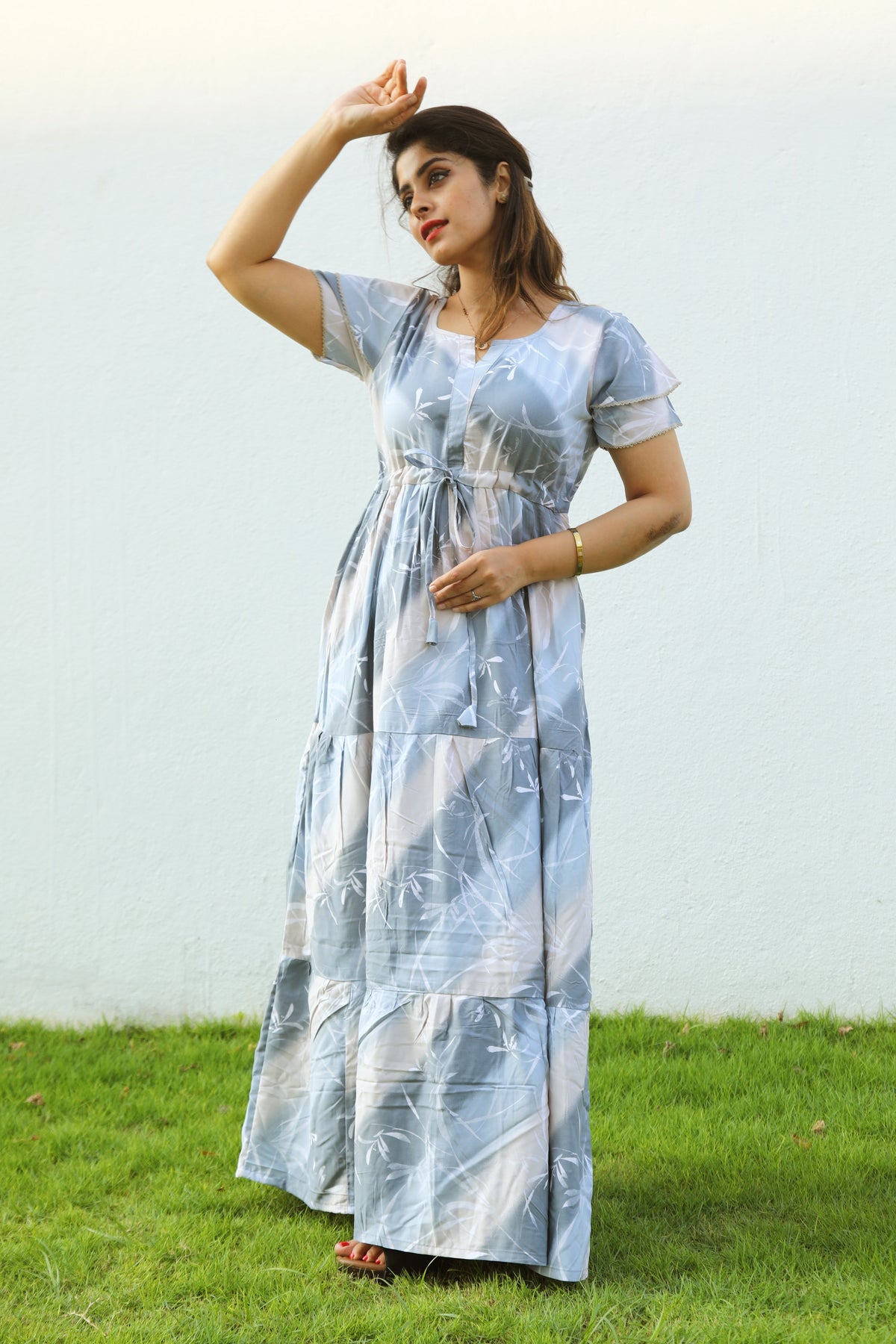 MANGAI New Arrivals Rayon Gathering Frock Model Night Gown's | Adjustable Rope | Front and Back Frock Style | Trending Collection's for Stylish Women's (GFK)