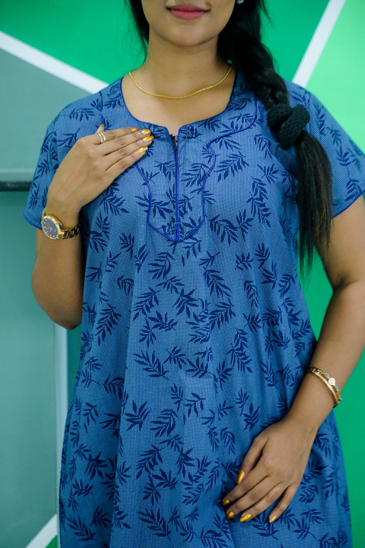 MANGAI New Regular Fit Cotton Printed Nighties - All Over Printed Stylish Nightwear for Stylish Women | Side Cut Pocket | Beautiful Nighties for Stylish Women's | Colorful Printed Cotton Nighties (MPL)