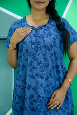MANGAI New Regular Fit Cotton Printed Nighties - All Over Printed Stylish Nightwear for Stylish Women | Side Cut Pocket | Beautiful Nighties for Stylish Women's | Colorful Printed Cotton Nighties (MPL)