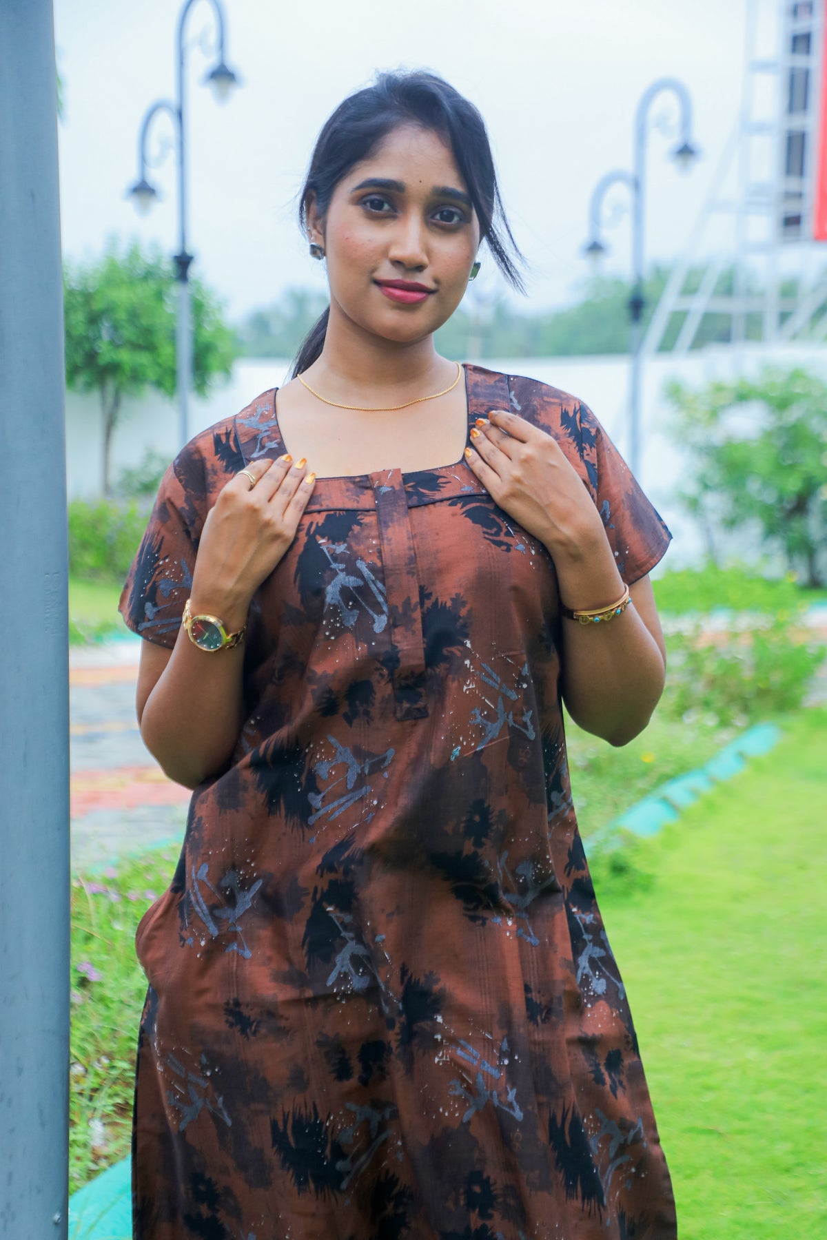 MANGAI New Regular Fit Cotton Printed Nighties - All Over Printed Stylish Nightwear for Stylish Women | Side Cut Pocket | Beautiful Nighties for Stylish Women's | Colorful Printed Cotton Nighties (MPL)