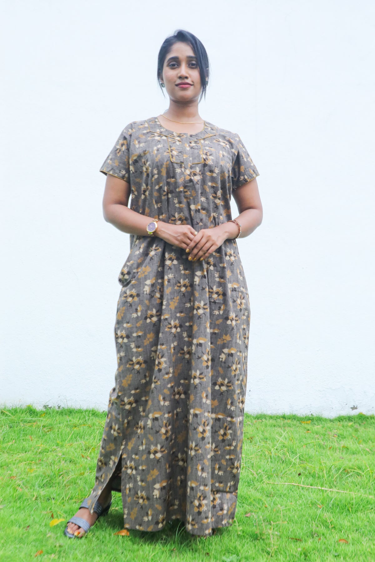 MANGAI New Regular Fit Cotton Printed Nighties - All Over Printed Stylish Nightwear for Stylish Women | Side Cut Pocket | Beautiful Nighties for Stylish Women's | Colorful Printed Cotton Nighties (MPL)