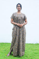 MANGAI New Regular Fit Cotton Printed Nighties - All Over Printed Stylish Nightwear for Stylish Women | Side Cut Pocket | Beautiful Nighties for Stylish Women's | Colorful Printed Cotton Nighties (MPL)