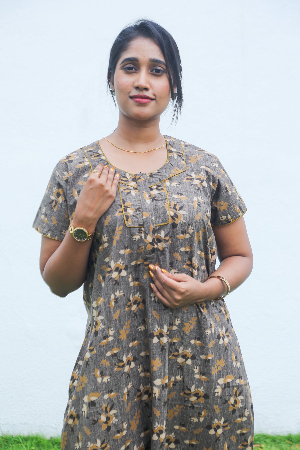 MANGAI New Regular Fit Cotton Printed Nighties - All Over Printed Stylish Nightwear for Stylish Women | Side Cut Pocket | Beautiful Nighties for Stylish Women's | Colorful Printed Cotton Nighties (MPL)