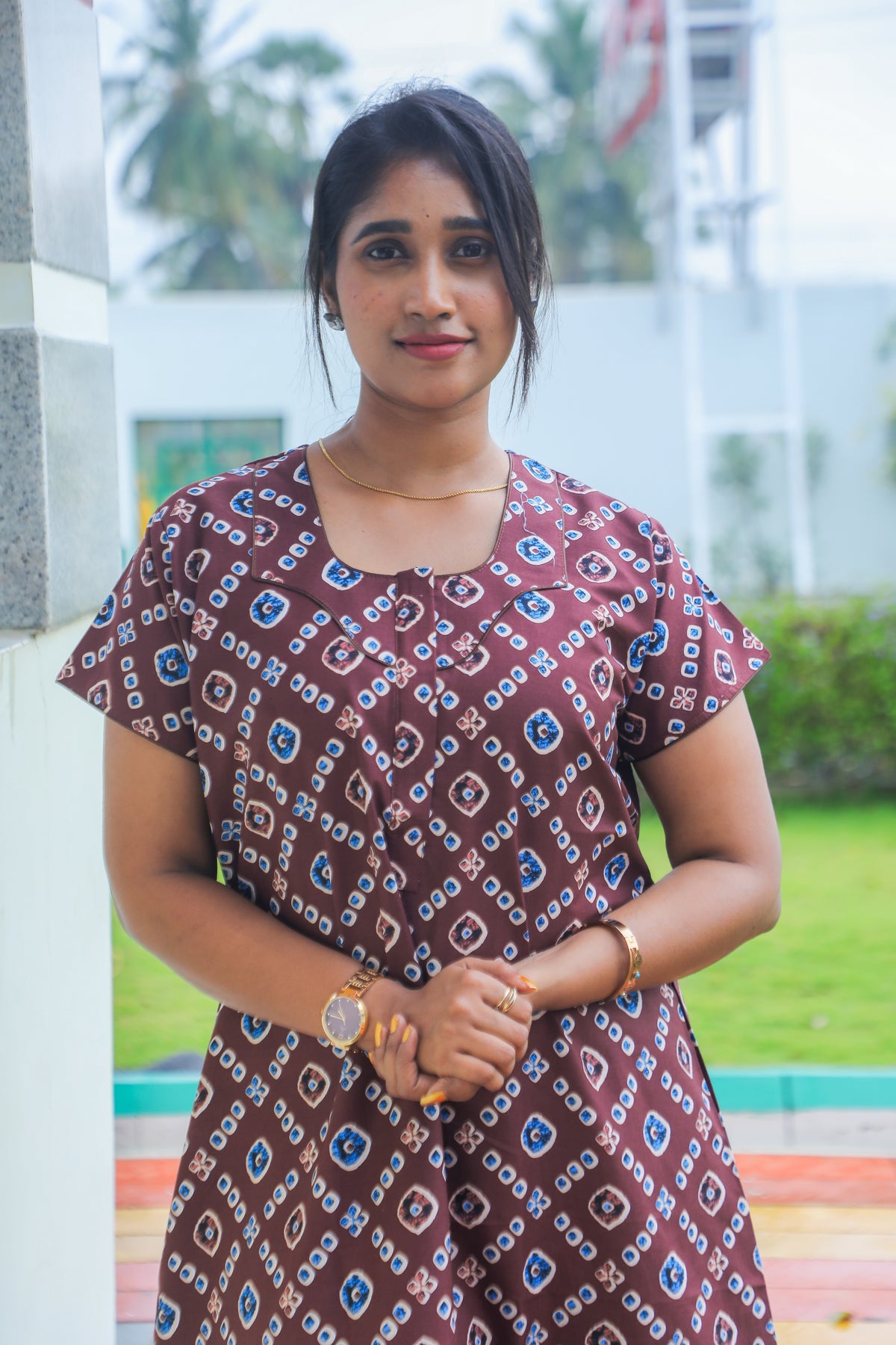 MANGAI New Regular Fit Cotton Printed Nighties - All Over Printed Stylish Nightwear for Stylish Women | Side Cut Pocket | Beautiful Nighties for Stylish Women's | Colorful Printed Cotton Nighties (CTCC)