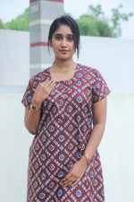 MANGAI New Regular Fit Cotton Printed Nighties - All Over Printed Stylish Nightwear for Stylish Women | Side Cut Pocket | Beautiful Nighties for Stylish Women's | Colorful Printed Cotton Nighties (CTCC)