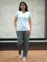 Ribbed Cotton Pyjama Set for Women & Girls with Pocket | Mangai Nighties