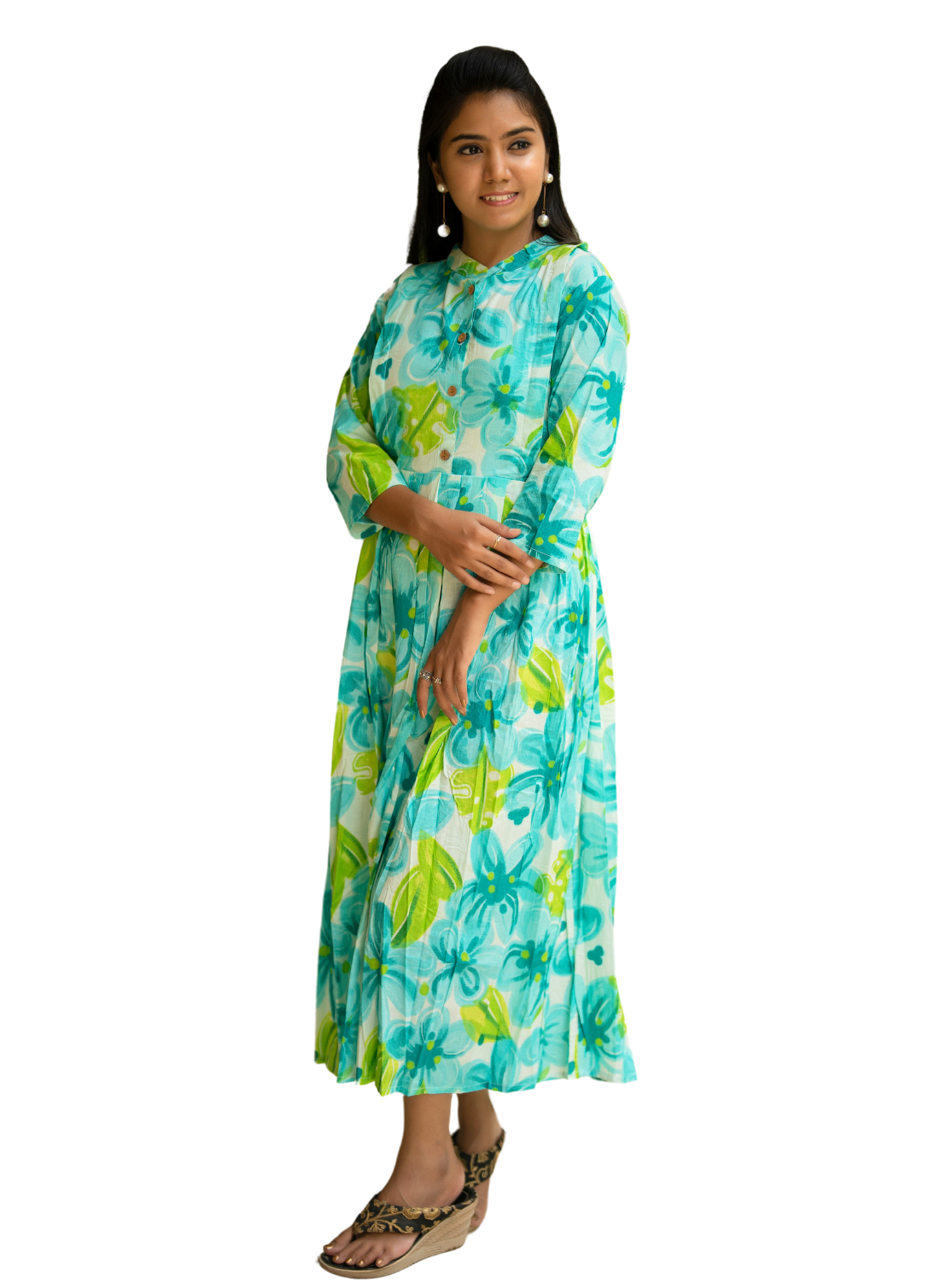 MANGAI New Arrivals Premium Cotton Printed MOM'S KURTI - Umbrella Cut Stylish Mom's Kurti for Stylish Mom's | Feeding | Maternity | Casual Wear MOM'S KURTI