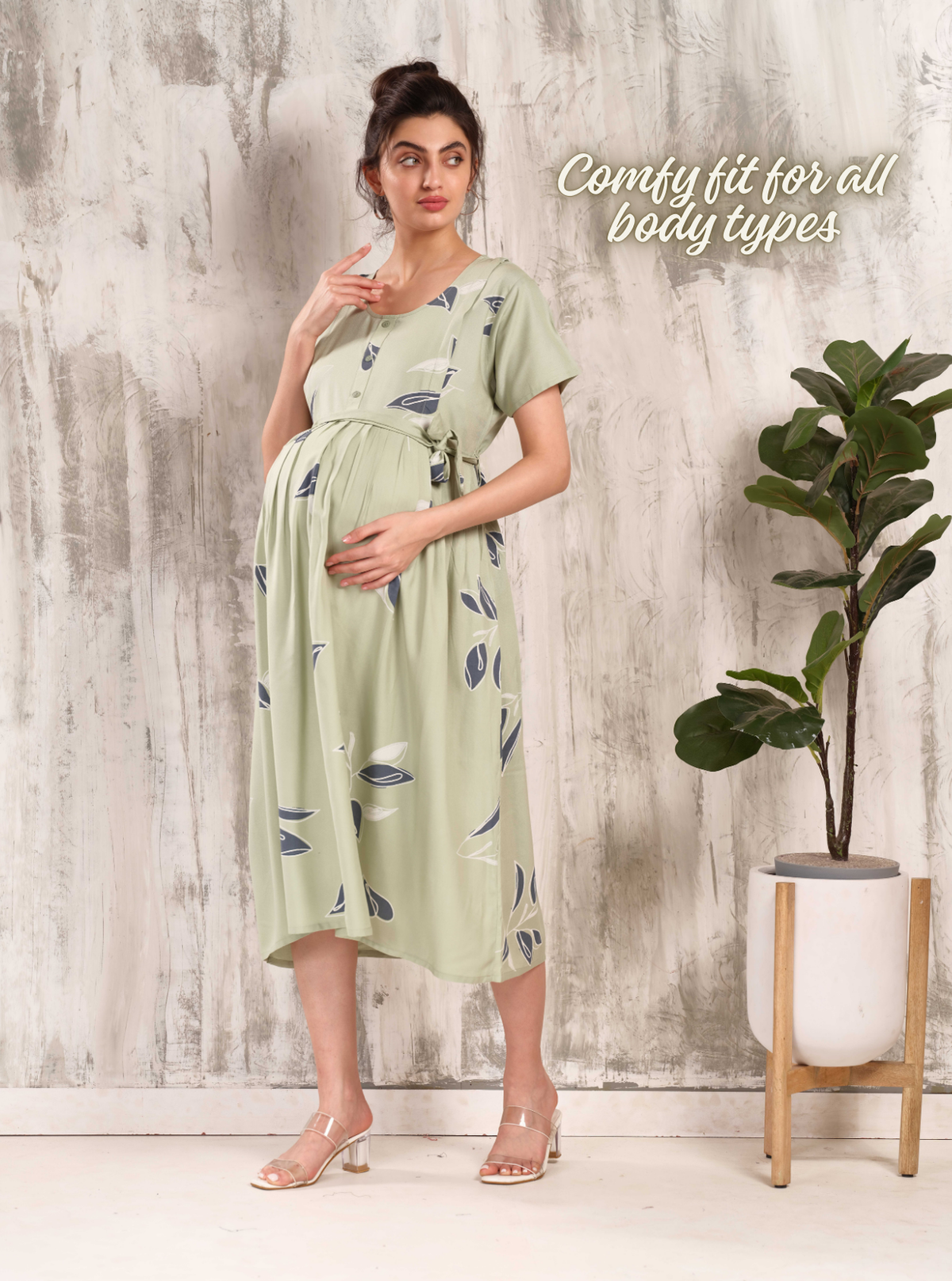 New Arrivals 4-IN-ONE MAXI Mom's Feeding & Casual Wear | Stylish Maxi Style | Invisible Feeding Zipper | Perfect Pre & Post Pregnancy Wear   (MAXI 4-IN-ONE)