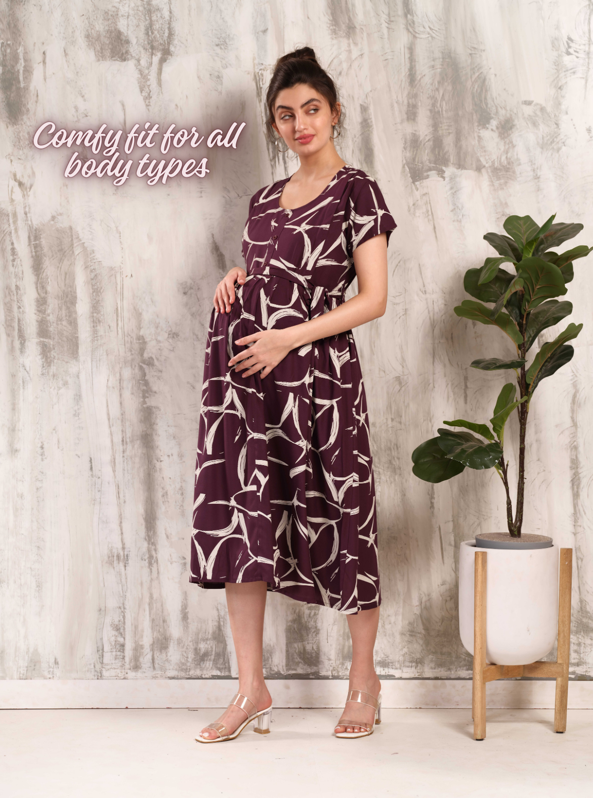 New Arrivals 4-IN-ONE MAXI Mom's Feeding & Casual Wear | Stylish Maxi Style | Invisible Feeding Zipper | Perfect Pre & Post Pregnancy Wear   (MAXI 4-IN-ONE)