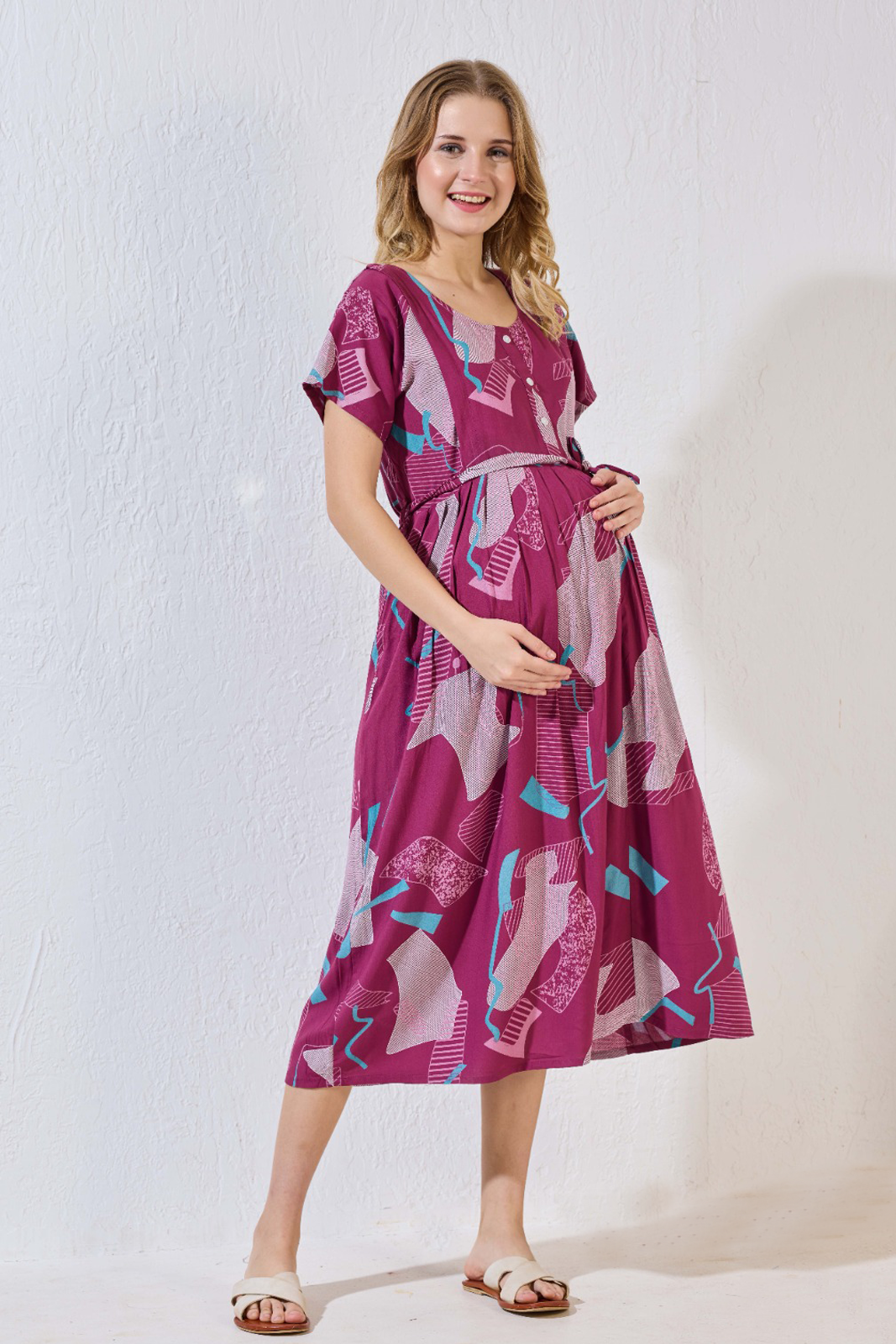 New Arrivals 4-IN-ONE MAXI Mom's Feeding & Casual Wear | Stylish Maxi Style | Invisible Feeding Zipper | Perfect Pre & Post Pregnancy Wear (FIO-MXI)