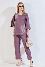 MANGAI Premium Cotton Printed Night Suits | Stylish Print's All Over | Top & Bottom Set | 3/4 Sleeve | Trendy Night Suits for Stylish Women's (MLNS)