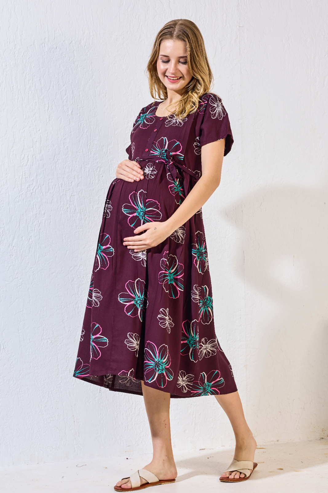 New Arrivals 4-IN-ONE MAXI Mom's Feeding & Casual Wear | Stylish Maxi Style | Invisible Feeding Zipper | Perfect Pre & Post Pregnancy Wear (FIO-MXI)