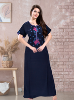 Stylish Embroidery Nightgown | Superior Quality Bizzy - Lizzy Nighty | Plain Pattern with Beautiful Embroidery Work's | Updated Collection's (CPL)