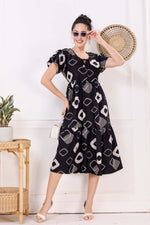 Rayon MAXI FROCK Model Nighties | Fancy Petal Sleeve | Fancy Neck & Side Pocket | Pleated Frock MAXI Style | Trendy Collection's for Stylish Women & Teenage Girl (FSF)