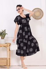 Rayon MAXI FROCK Model Nighties | Fancy Petal Sleeve | Fancy Neck & Side Pocket | Pleated Frock MAXI Style | Trendy Collection's for Stylish Women & Teenage Girl (FSF)