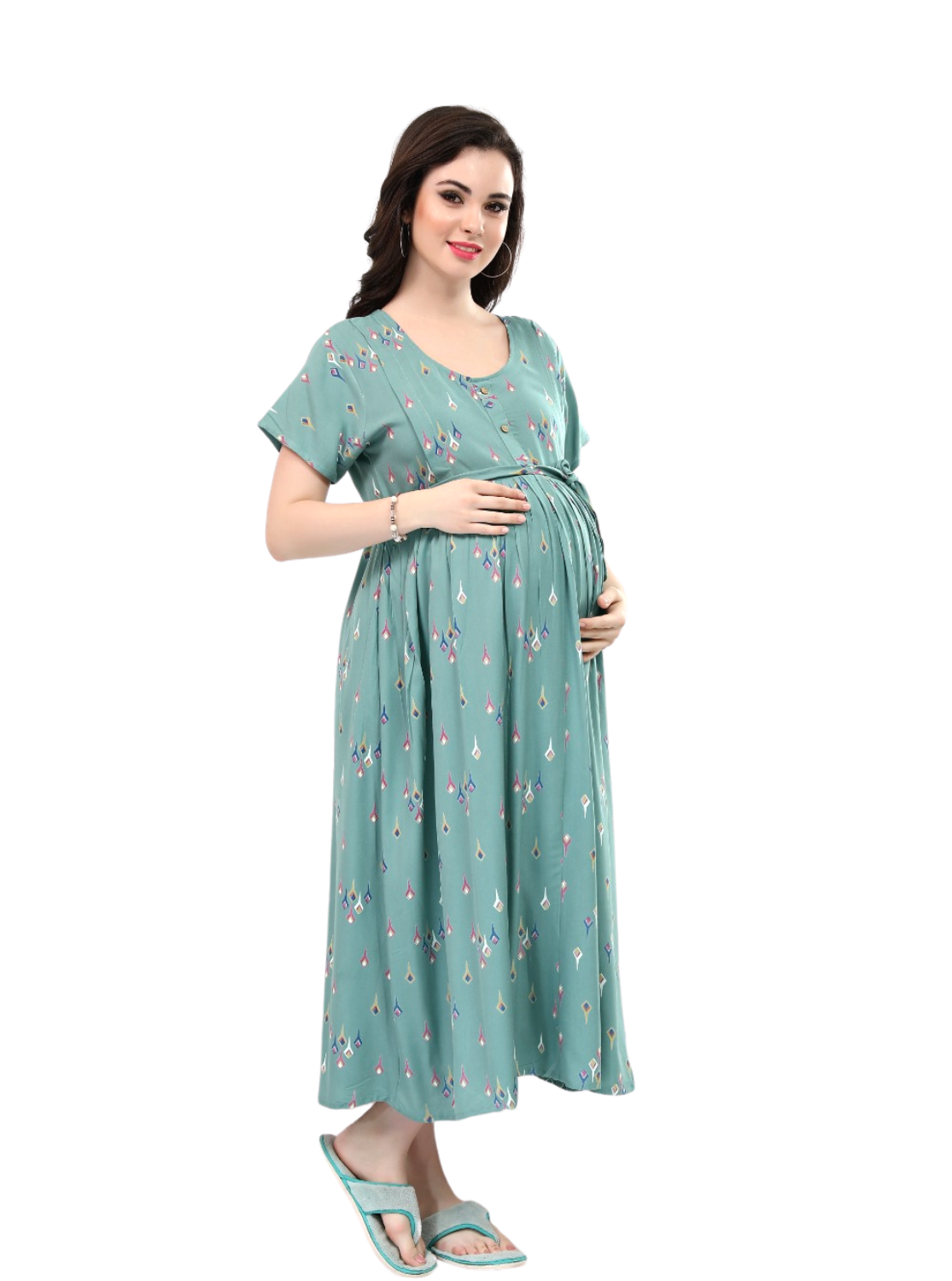 Stylish Arrivals New ONLY MINE Premium MAXI Mom's Wear | Invisible Feeding Zipper | Adjustable Rope | Casual Wear | Pregnancy Wear