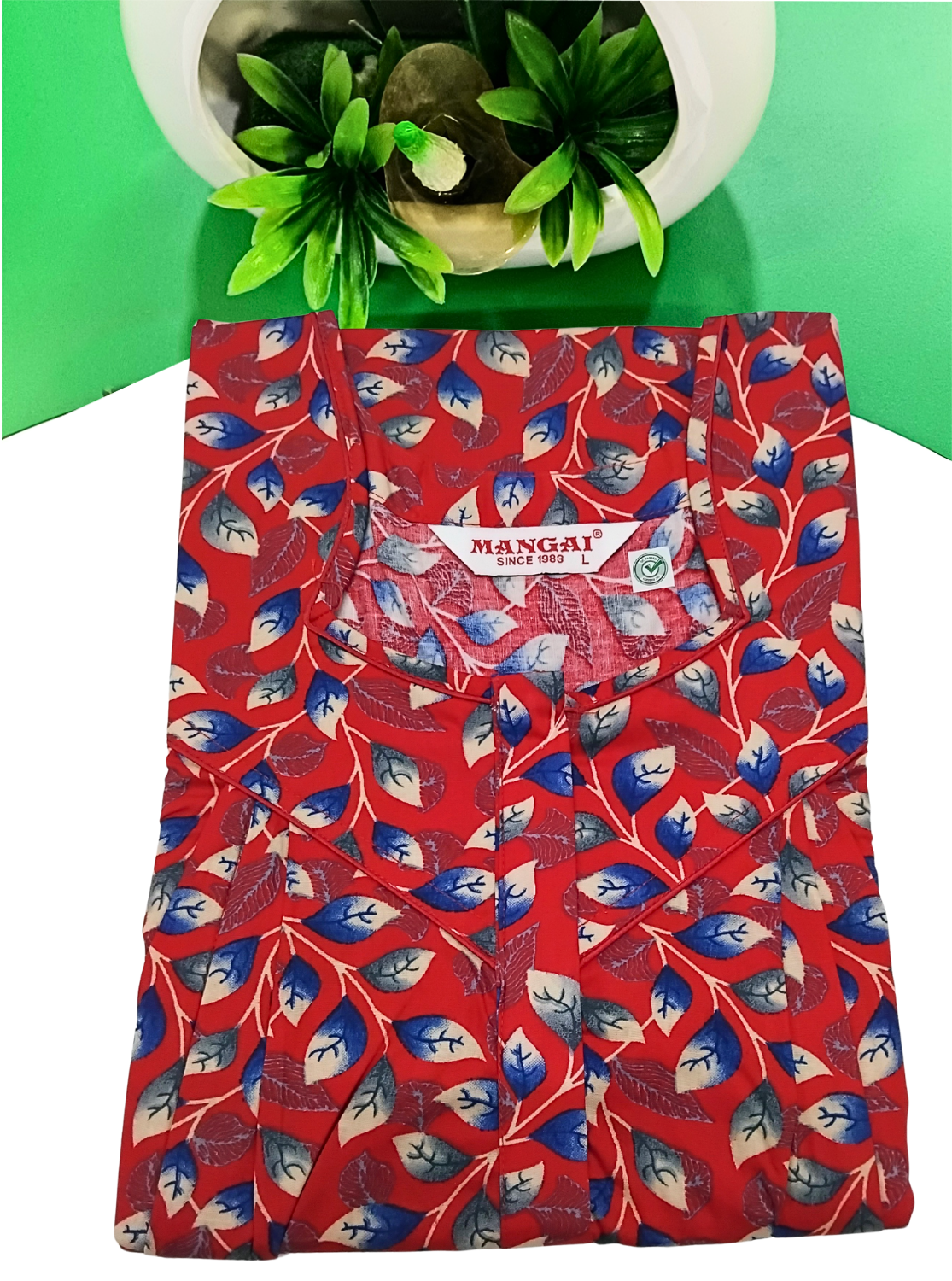 MANGAI Cotton Straight Zip Feeding Nighty |Post Pregnancy | Comfort and Style | Pleated Model | Soft Cotton Feeding Nighties (STF)