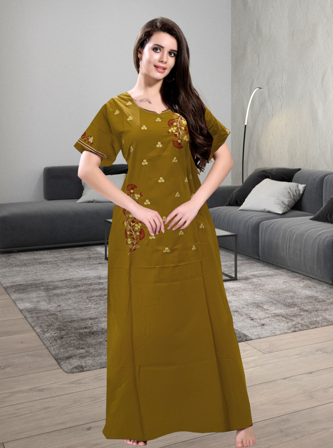 Stylish Embroidery Nightgown