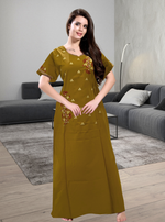 Stylish Embroidery Nightgown | Superior Quality Bizzy - Lizzy Nighty | Plain Pattern with Beautiful Embroidery Work's | Updated Collection's (CPL)