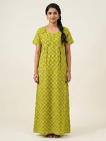 MANGAI Premium Cotton Printed Pleated Model Half Sleeve 4XL Size Nighties (4PZ)