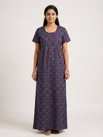 MANGAI Cotton Printed Pleated Model Half Sleeve 4XL Size Nighties for Stylish Women's (4PZ)