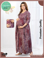 Fresh Arrivals4-IN-ONE Mom's Wear - Soft & Smooth Rayon | Maternity | Feeding | Long Frock | Casual Wear for Pregnancy Women (4-IN-ONE)