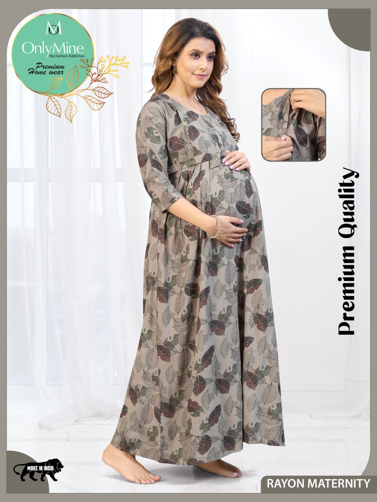 Fresh Arrivals4-IN-ONE Mom's Wear - Soft & Smooth Rayon | Maternity | Feeding | Long Frock | Casual Wear for Pregnancy Women (4-IN-ONE)