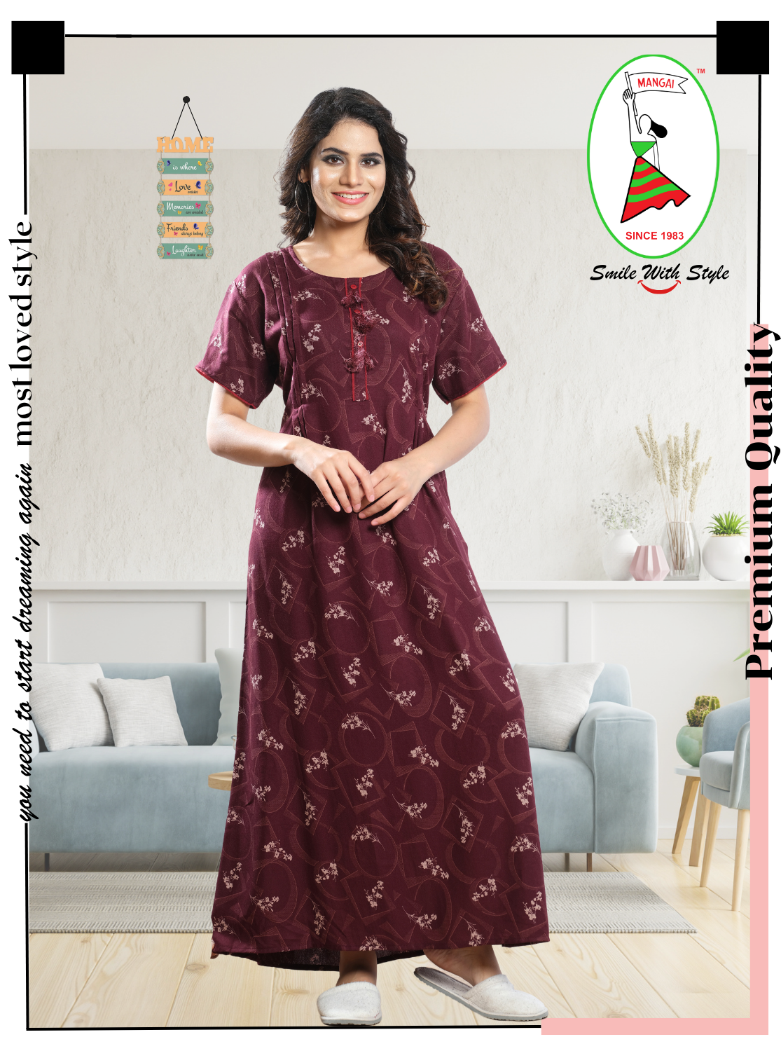 MANGAI New Premium Alpine KURTI Style | Beautiful Stylish KURTI Model | Side Pocket | Half Sleeve | Perfect Nightwear Collection's for Trendy Women's