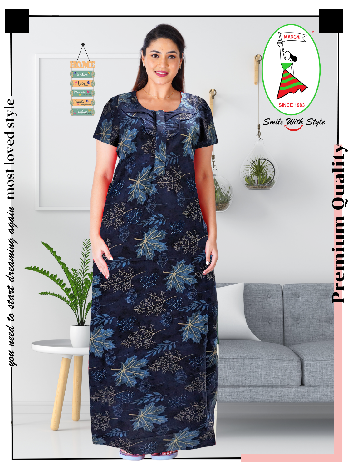 MANGAI Premium Cotton Printed Nighties- All Over Printed Stylish Nightwear for Stylish Women | Updated Design's