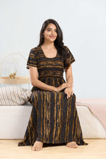 MANGAI RAYON Smocking Nighty | Beautiful Pleated Design | Side Pocket | Stylish Nighty for Trendy Women's | Your Perfect Nightwear Collection's (SRN)