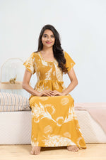 MANGAI RAYON Smocking Nighty | Beautiful Pleated Design | Side Pocket | Stylish Nighty for Trendy Women's | Your Perfect Nightwear Collection's (SRN)