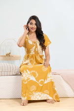 MANGAI RAYON Smocking Nighty | Beautiful Pleated Design | Side Pocket | Stylish Nighty for Trendy Women's | Your Perfect Nightwear Collection's (SRN)