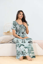 MANGAI RAYON Smocking Nighty | Beautiful Pleated Design | Side Pocket | Stylish Nighty for Trendy Women's | Your Perfect Nightwear Collection's (SRN)