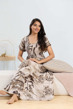 MANGAI RAYON Smocking Nighty | Beautiful Pleated Design | Side Pocket | Stylish Nighty for Trendy Women's | Your Perfect Nightwear Collection's (SRN)