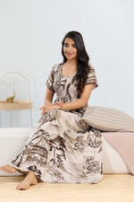 MANGAI RAYON Smocking Nighty | Beautiful Pleated Design | Side Pocket | Stylish Nighty for Trendy Women's | Your Perfect Nightwear Collection's (SRN)