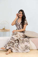 MANGAI RAYON Smocking Nighty | Beautiful Pleated Design | Side Pocket | Stylish Nighty for Trendy Women's | Your Perfect Nightwear Collection's (SRN)