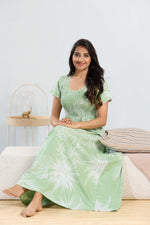 MANGAI RAYON Smocking Nighty | Beautiful Pleated Design | Side Pocket | Stylish Nighty for Trendy Women's | Your Perfect Nightwear Collection's (SRN)