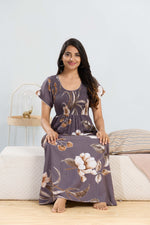 MANGAI RAYON Smocking Nighty | Beautiful Pleated Design | Side Pocket | Stylish Nighty for Trendy Women's | Your Perfect Nightwear Collection's (SRN)