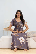 MANGAI RAYON Smocking Nighty | Beautiful Pleated Design | Side Pocket | Stylish Nighty for Trendy Women's | Your Perfect Nightwear Collection's (SRN)